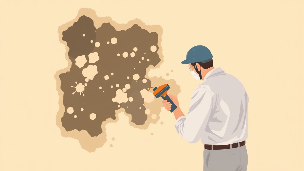 An informative visual explaining inspecting for Mold Behind Wallpaper for beginners and professionals