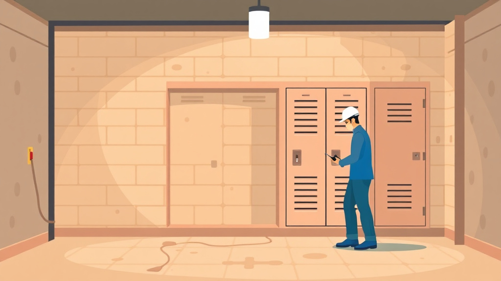 Educational graphic covering the essentials of storage Unit and Locker Mold Inspection