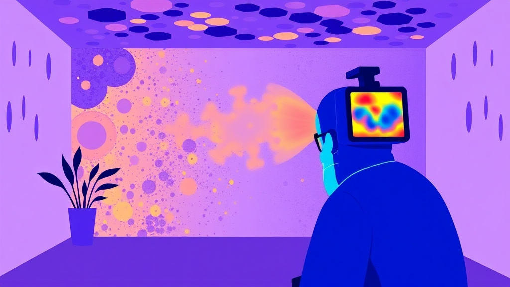 A professional illustration depicting thermal Imaging for Mold Detection
