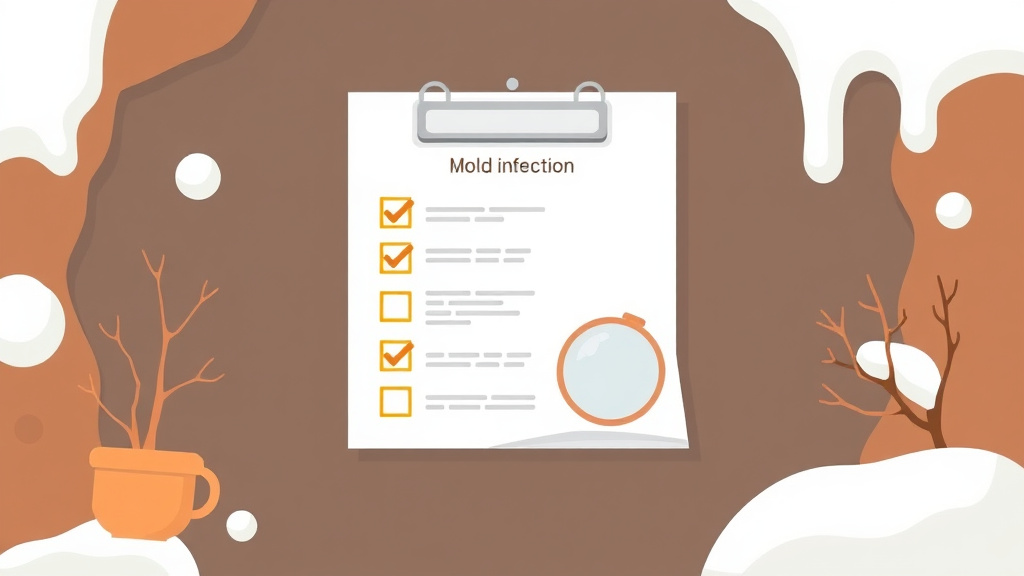 Clear illustration of winter Mold Inspection Checklist with supporting details