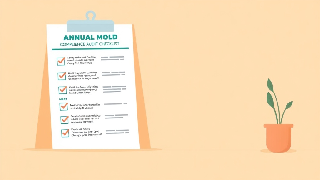 Illustration showing key concepts related to annual mold compliance audit checklist
