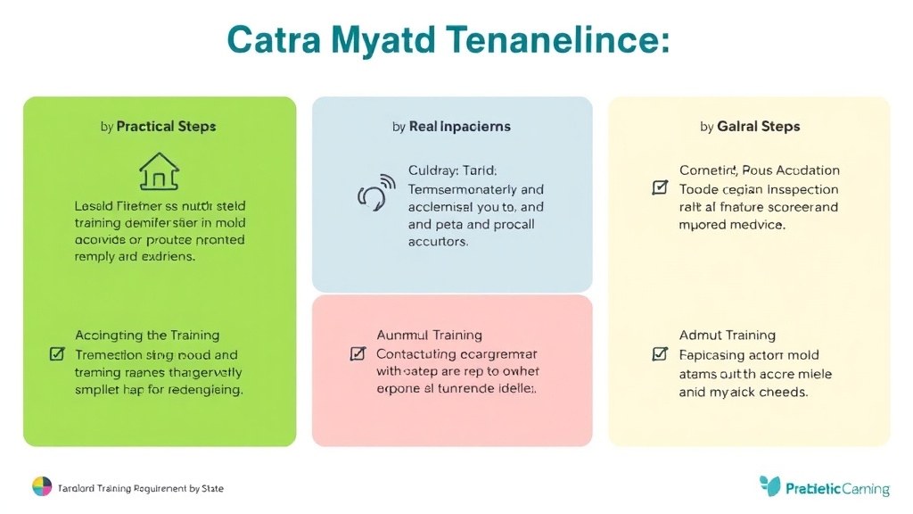 Visual guide for practical steps in landlord mold training requirements by state