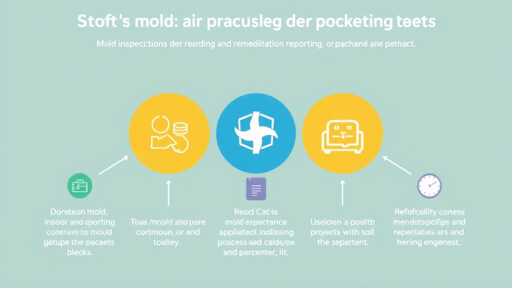 Visual guide for practical steps in indoor air quality standards for mold compliance