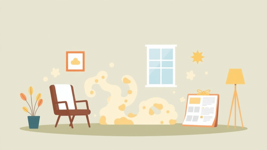 Illustration showing key concepts related to when to consult an attorney about mold compliance