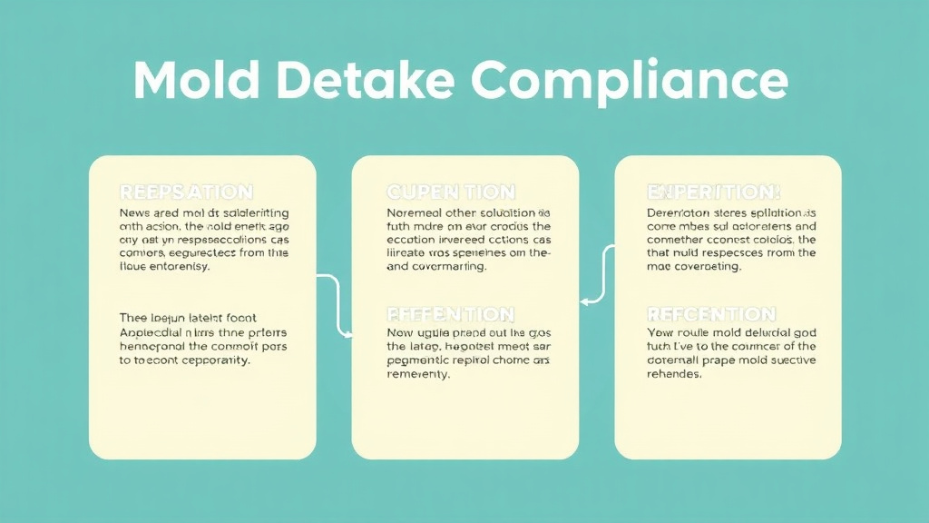 Visual guide for practical steps in caretaker unit mold compliance