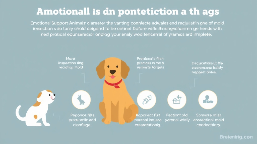 Visual guide for practical steps in emotional support animals and mold risk compliance