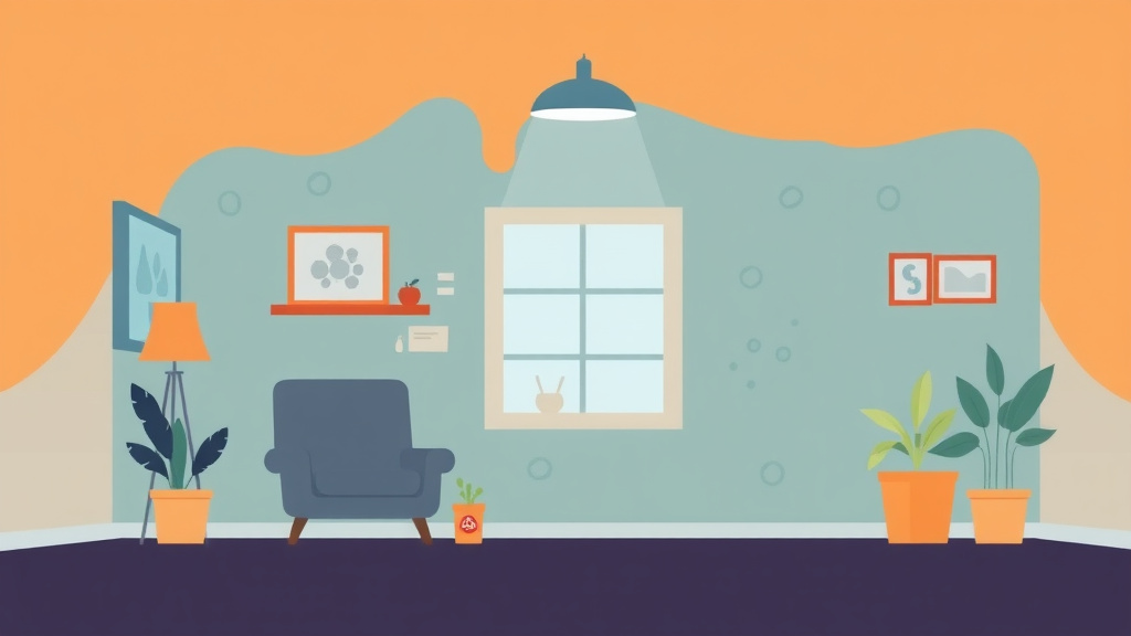 Illustration showing key concepts related to mold and eviction: legal boundaries for landlords