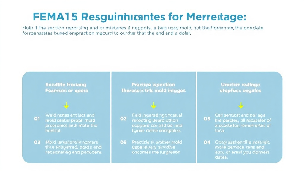 Visual guide for practical steps in fema requirements for mold in disaster recovery