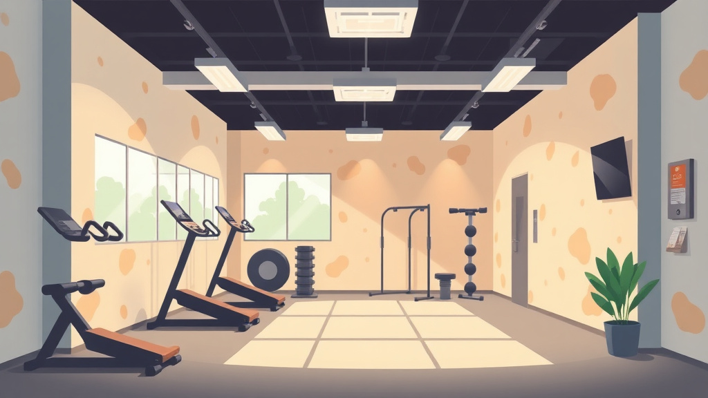 Illustration showing key concepts related to gym and fitness area mold compliance