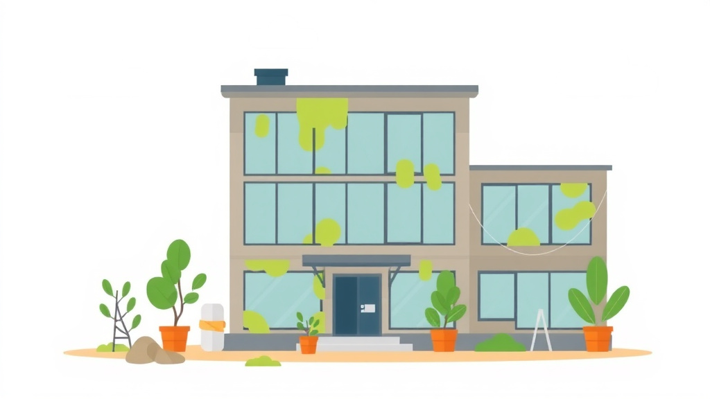 Illustration showing key concepts related to leed-certified building mold compliance