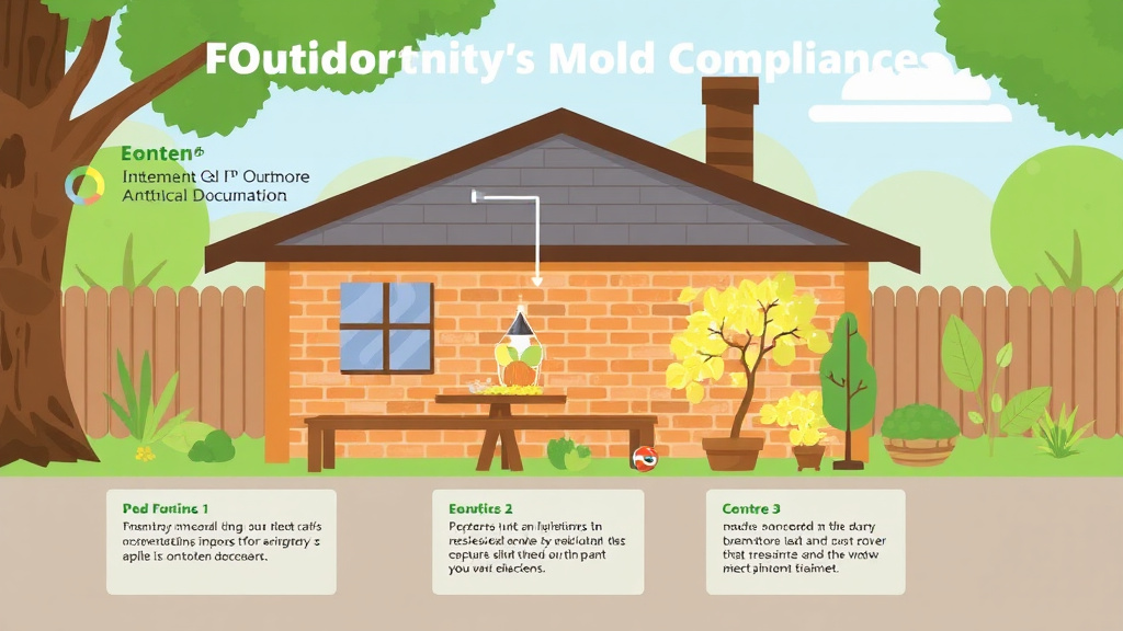 Visual guide for practical steps in outdoor amenity mold compliance