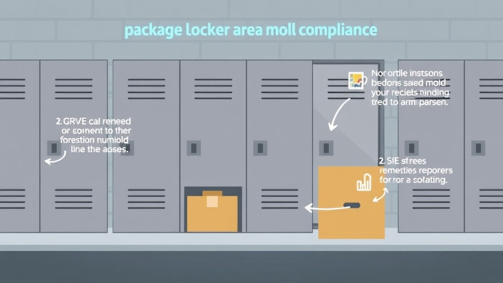 Visual guide for practical steps in package locker area mold compliance
