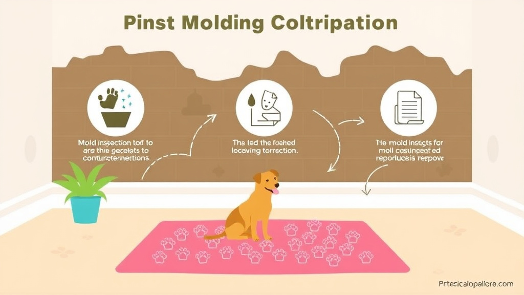 Visual guide for practical steps in pet area mold compliance in rentals