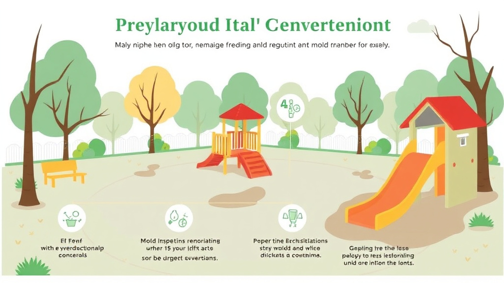 Visual guide for practical steps in playground area mold compliance