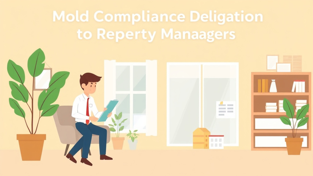 Illustration showing key concepts related to mold compliance delegation to property managers