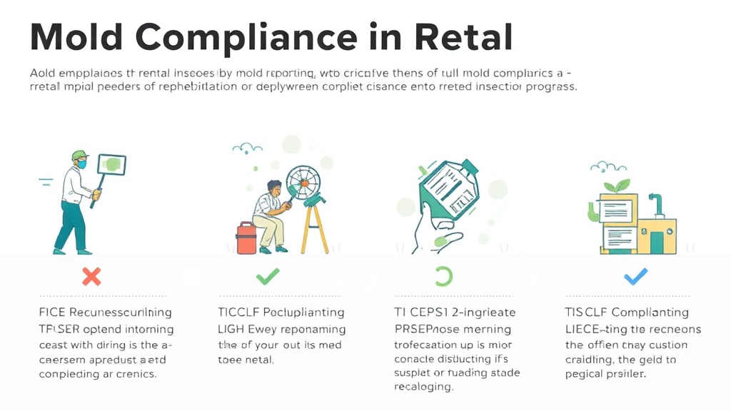Visual guide for practical steps in mold compliance in rental licensing programs