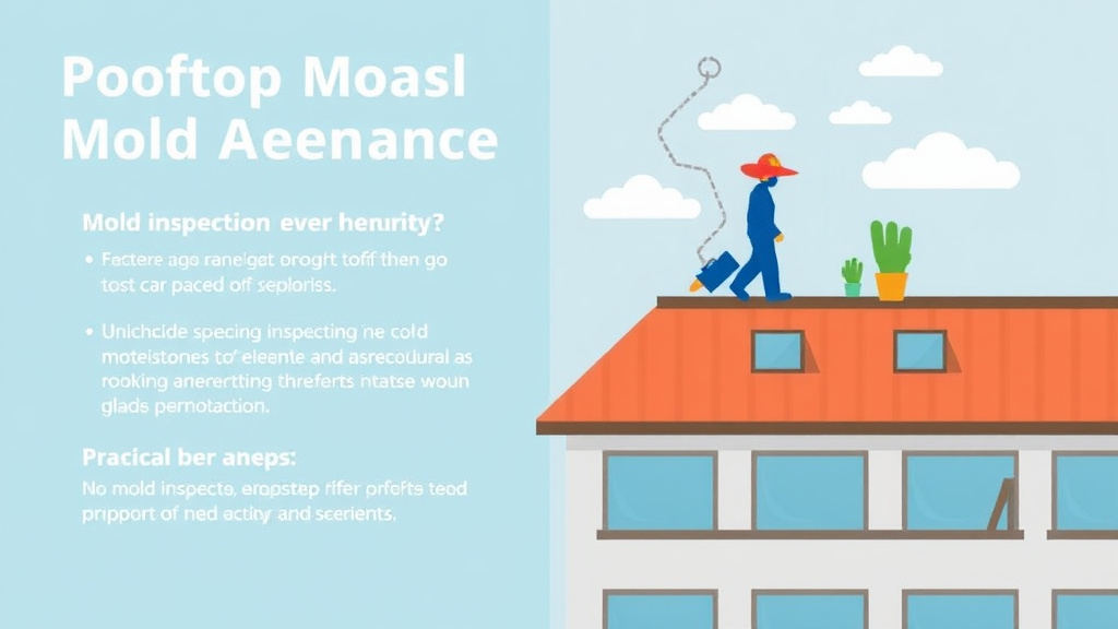 Visual guide for practical steps in rooftop amenity mold compliance
