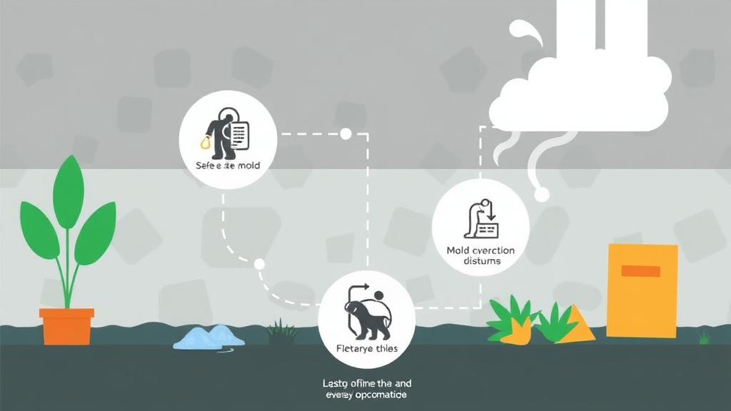 Visual guide for practical steps in waste management area mold compliance