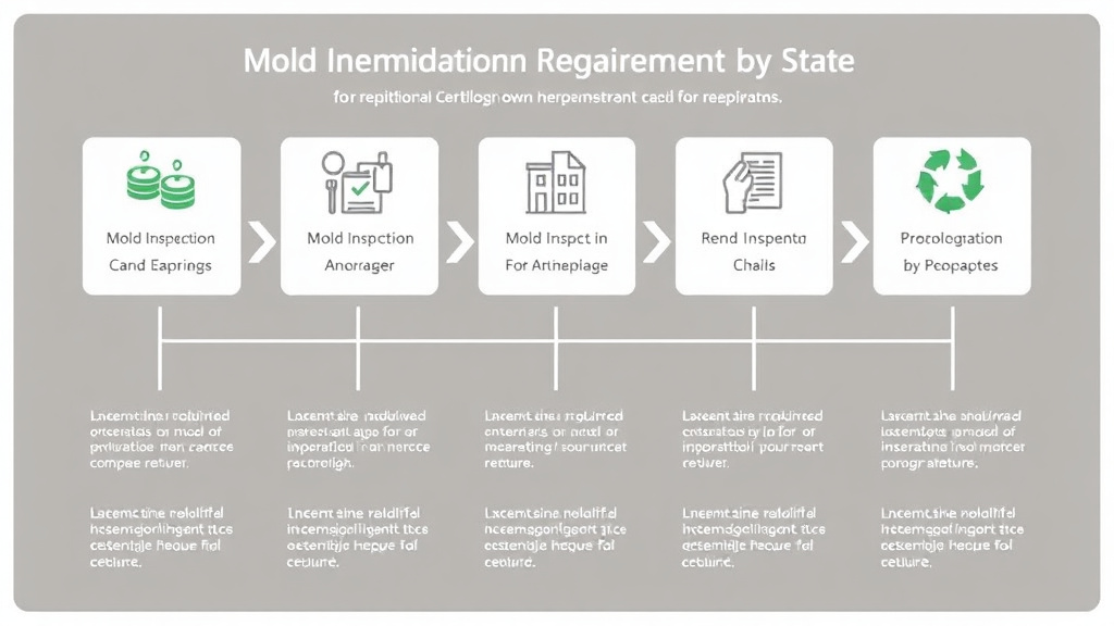 Visual guide for practical steps in mold remediation certification requirements by state