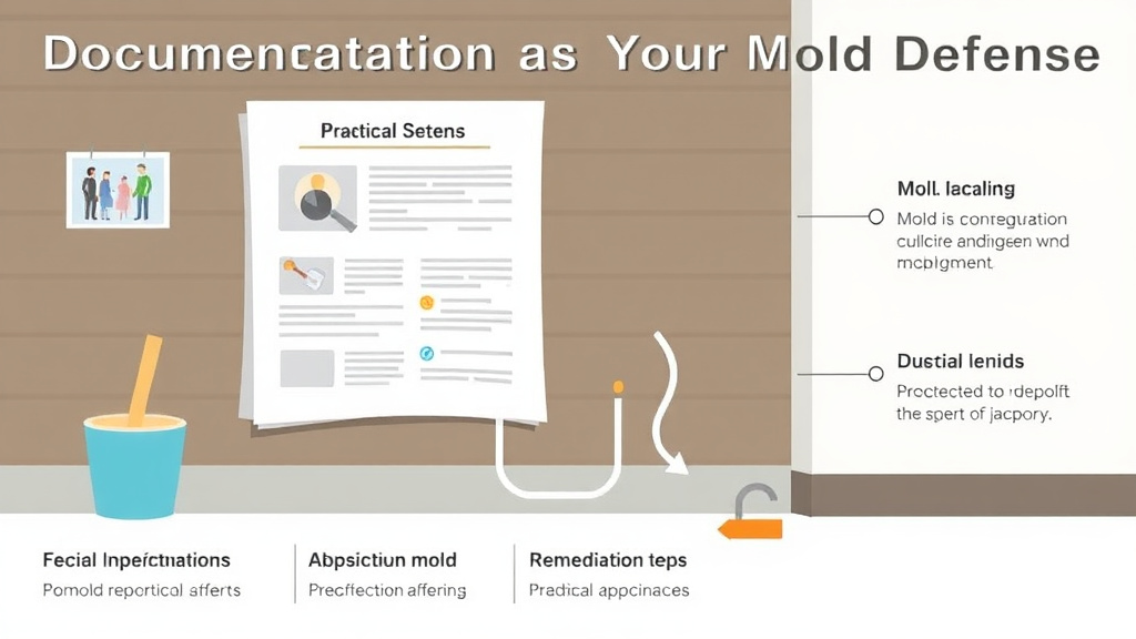 Action-oriented illustration showing how to apply documentation as Your Best Mold Defense