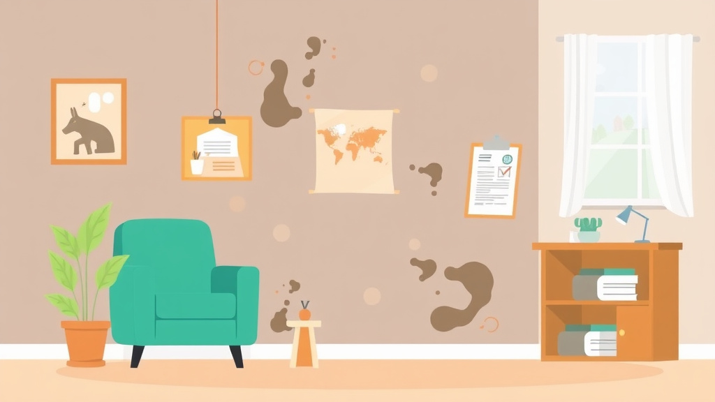 Illustration showing key concepts related to understanding landlord mold liability limits