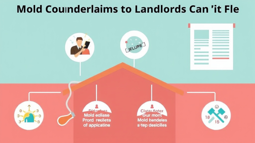 Visual guide for practical steps in mold counterclaims landlords can file
