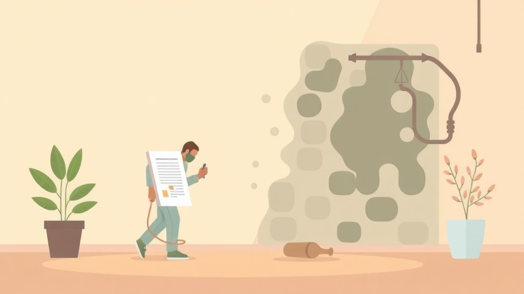 Illustration showing key concepts related to mold incident response plan for legal protection