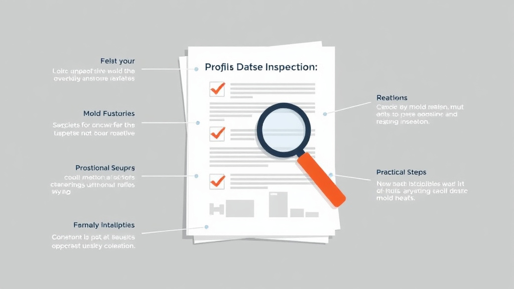 Visual guide for practical steps in inspection records as mold defense evidence