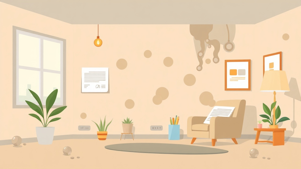 Illustration showing key concepts related to insurance documentation for mold defense