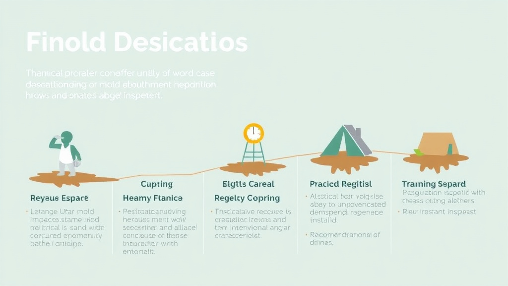 Visual guide for practical steps in insurance documentation for mold defense