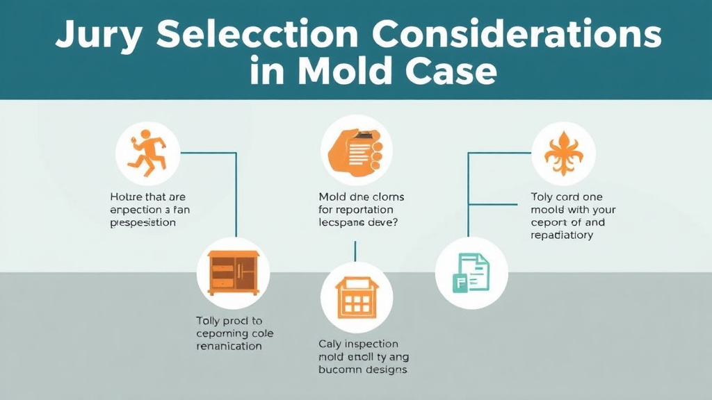Visual guide for practical steps in jury selection considerations in mold cases