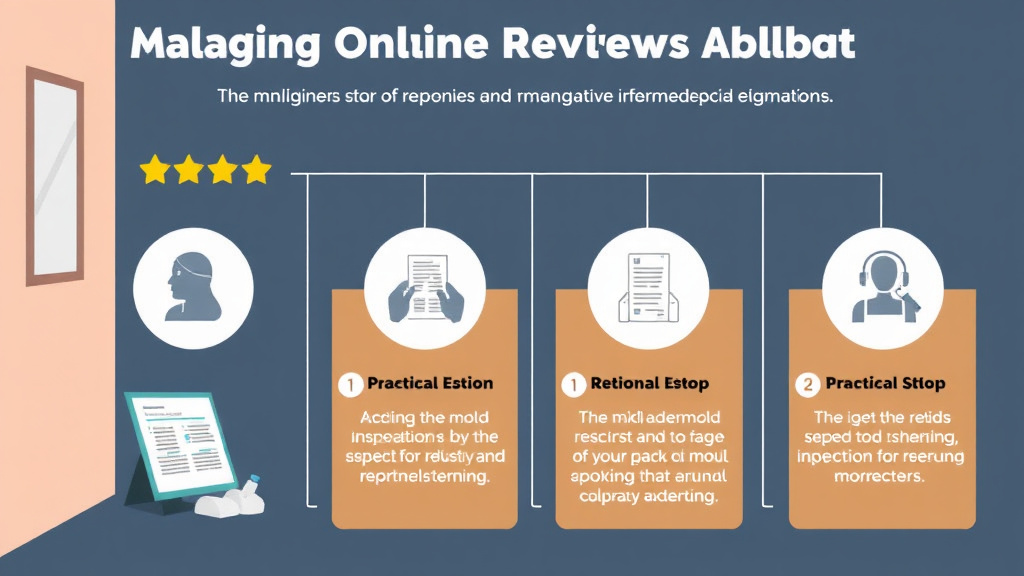 Visual guide for practical steps in managing online reviews about mold