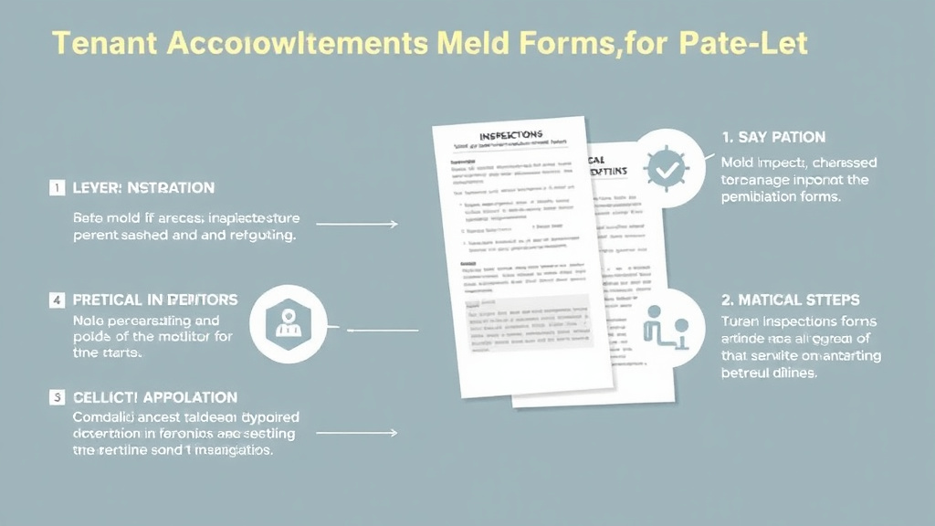 Visual guide for practical steps in tenant acknowledgment forms for mold defense
