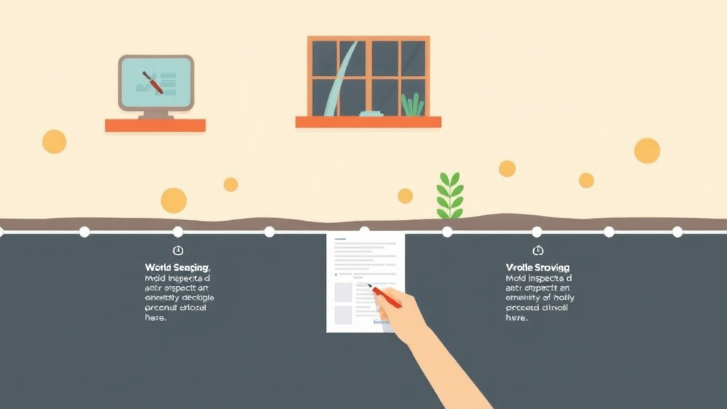 Visual overview of creating a Defense Timeline for Mold Cases with key concepts highlighted