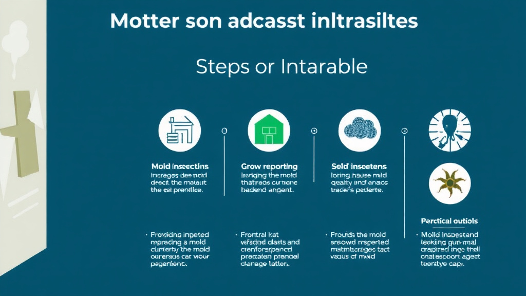 Visual guide for practical steps in mold insurance coverage disputes