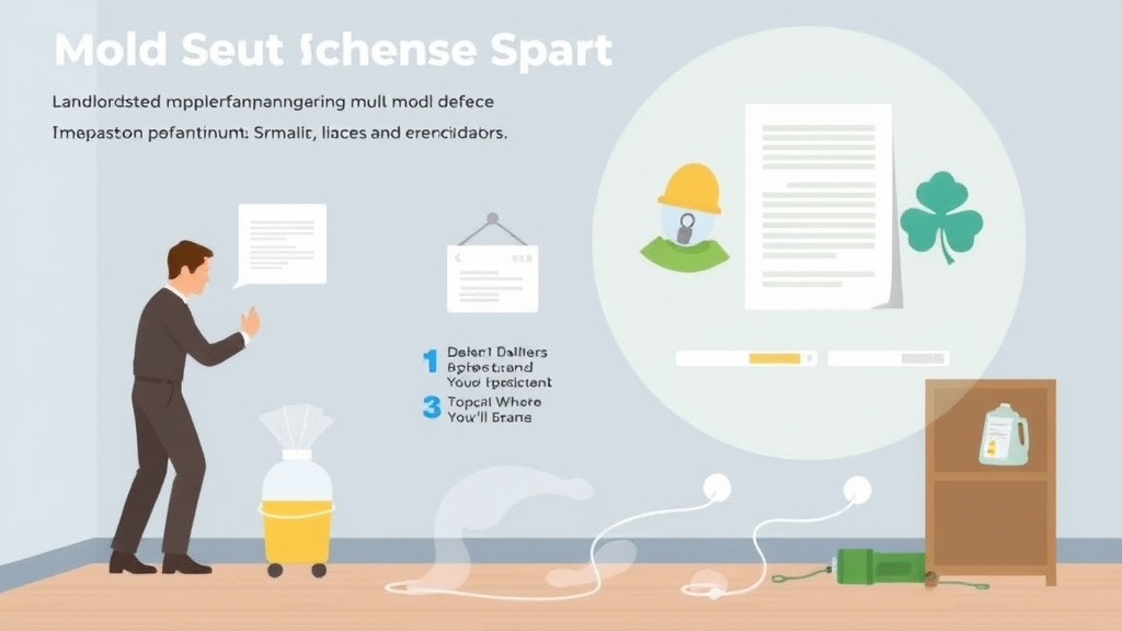 Visual guide for practical steps in mold lawsuit defense strategies for landlords
