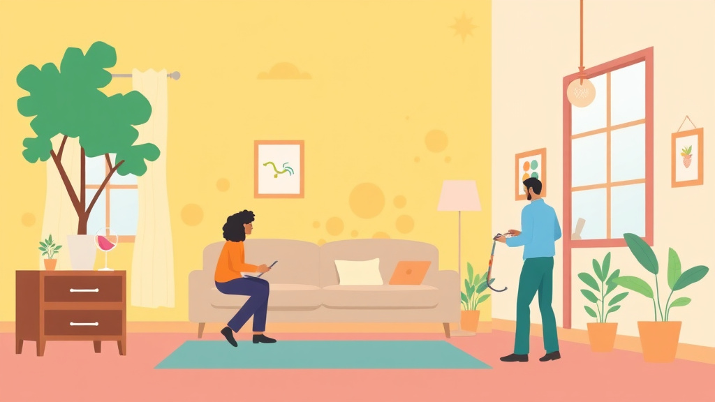 Illustration showing key concepts related to mold liability for airbnb and short-term rental guests