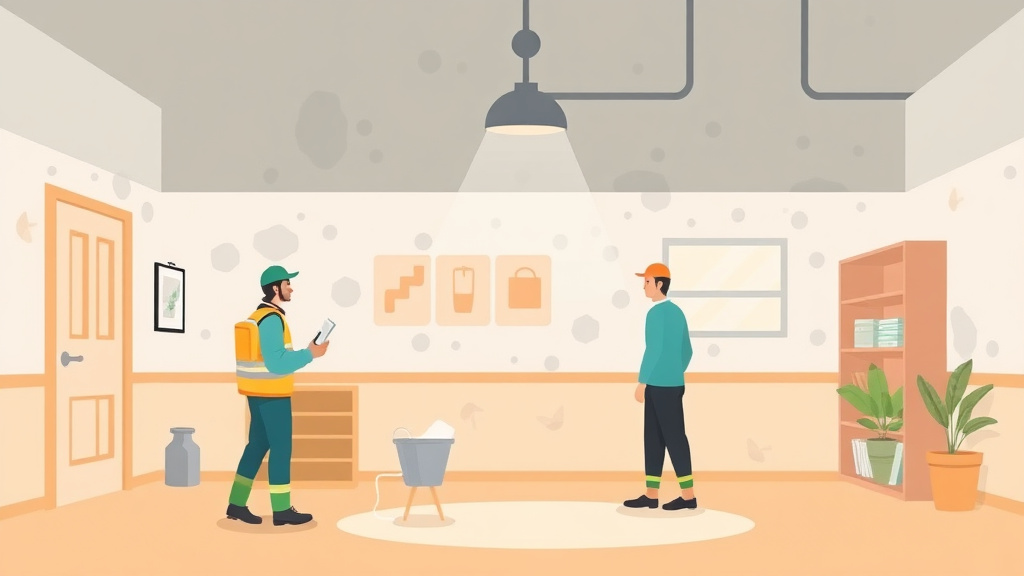 Illustration showing key concepts related to mold liability for maintenance staff actions