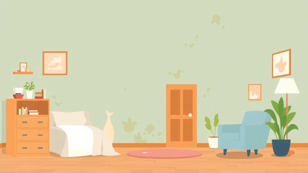 Illustration showing key concepts related to mold property damage claims: tenant and landlord rights