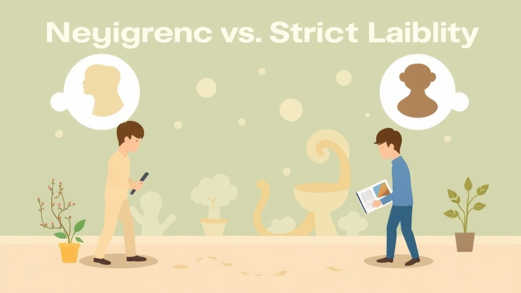 Illustration showing key concepts related to negligence vs strict liability in mold cases