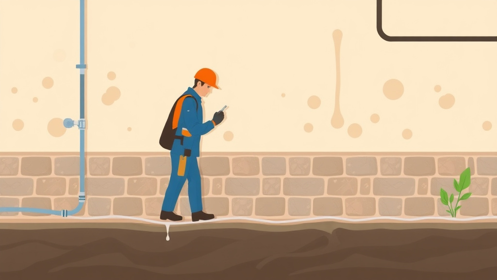 Illustration showing key concepts related to basement waterproofing to prevent mold growth