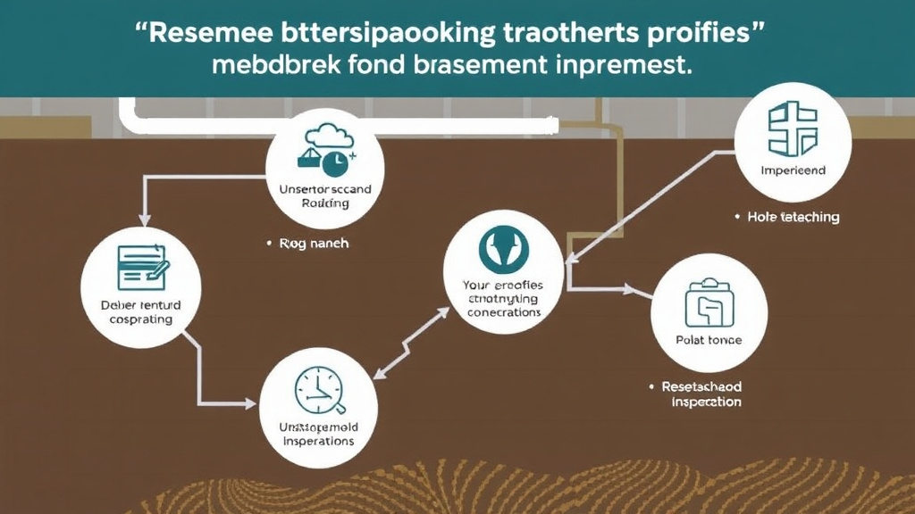 Visual guide for practical steps in basement waterproofing to prevent mold growth