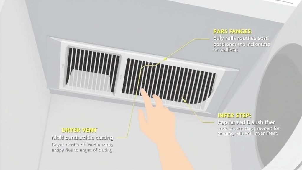 Visual guide for practical steps in dryer vent maintenance for mold prevention