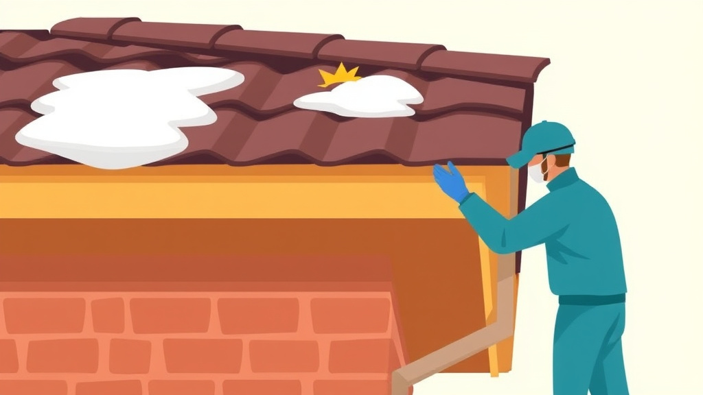 Illustration showing key concepts related to gutter maintenance for mold prevention