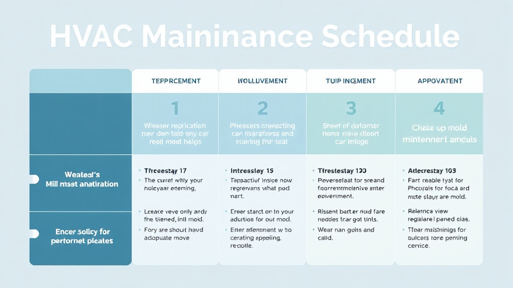 Visual guide for practical steps in hvac maintenance schedule for mold prevention