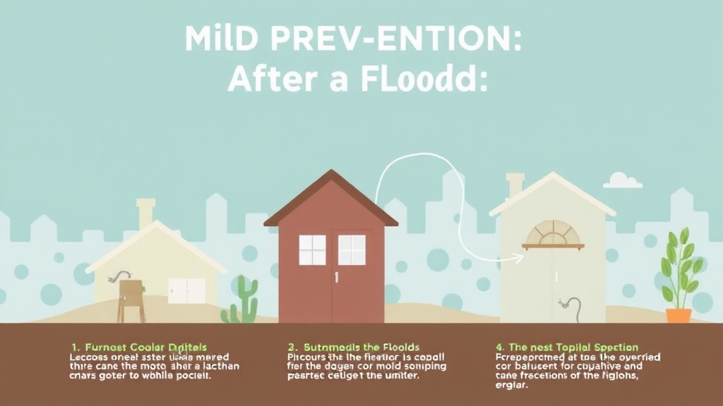 Visual guide for practical steps in mold prevention after a flood