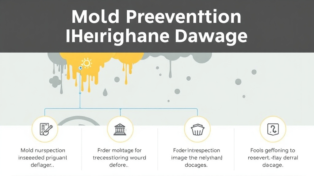 Visual guide for practical steps in mold prevention after hurricane damage