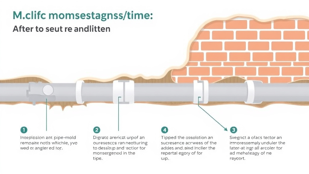 Visual guide for practical steps in mold prevention after a pipe burst