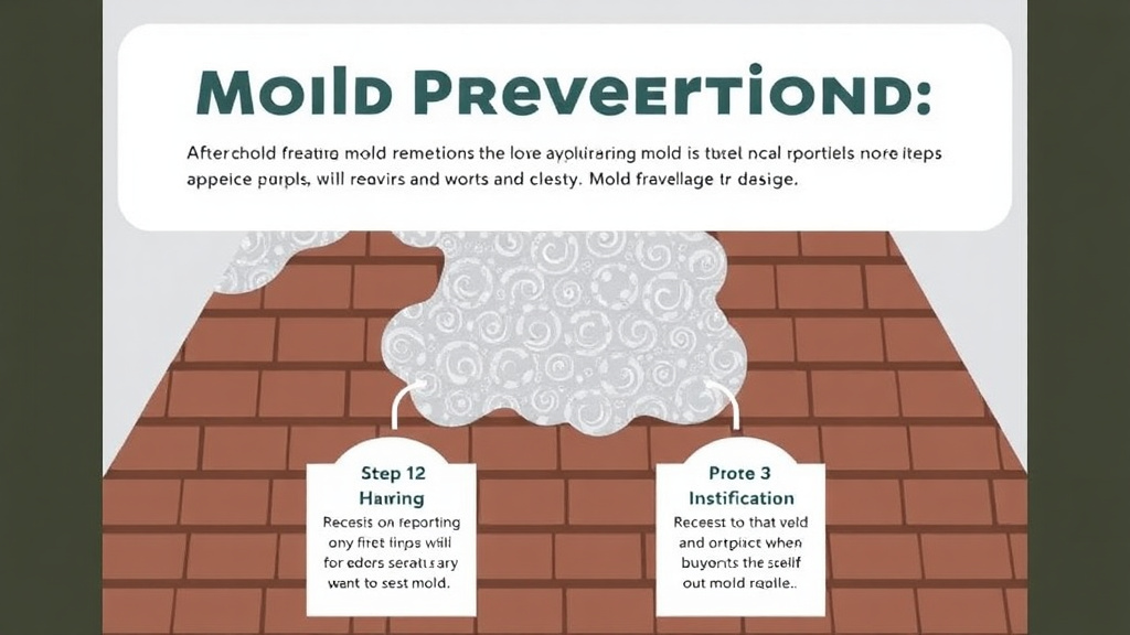 Visual guide for practical steps in mold prevention after roof damage
