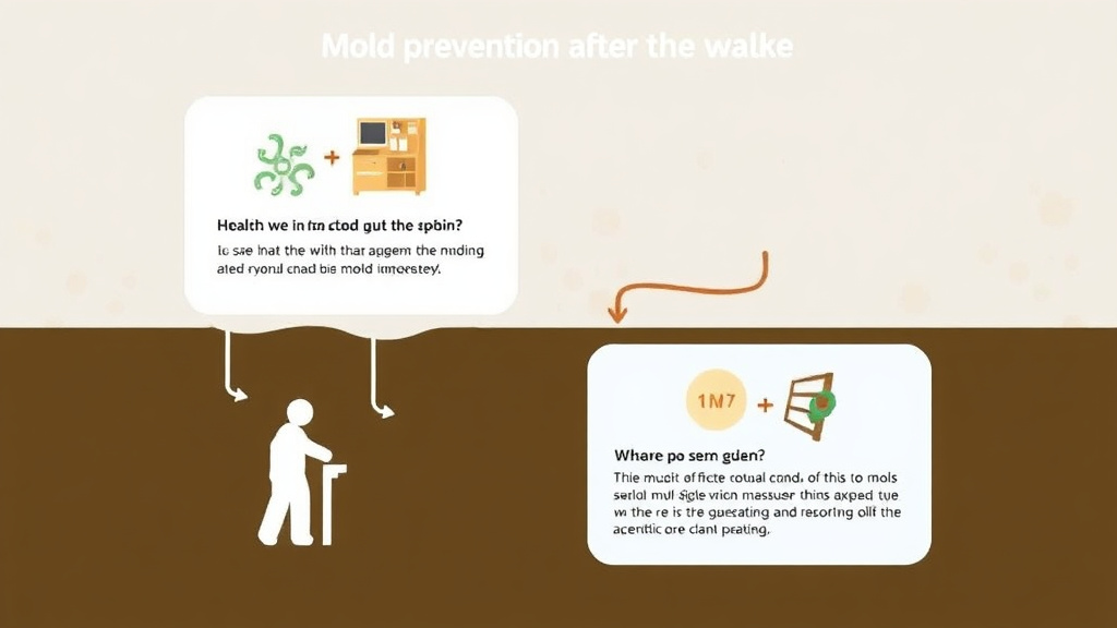 Visual guide for practical steps in mold prevention after sewage backup